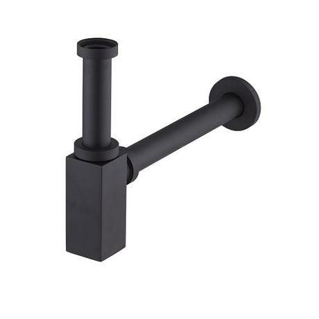 Siphon de lavabo carré en laiton noir