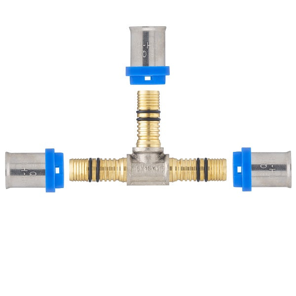 Raccord multicouche à sertir té égal Ø16 décomposé