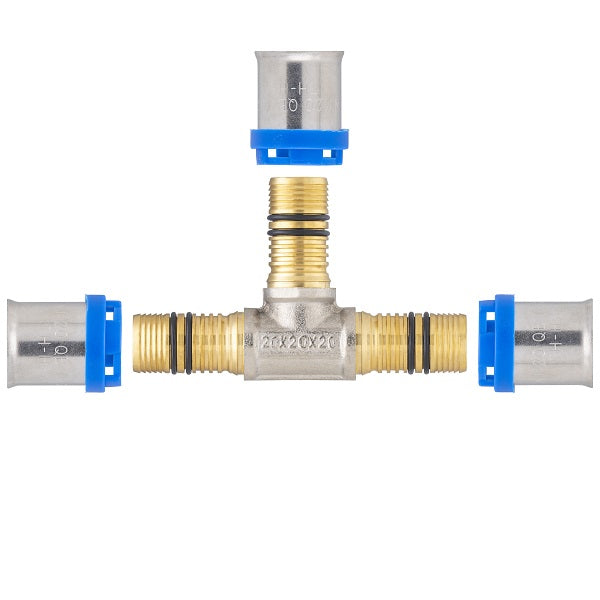 Raccord multicouche à sertir té égal Ø20 décomposé