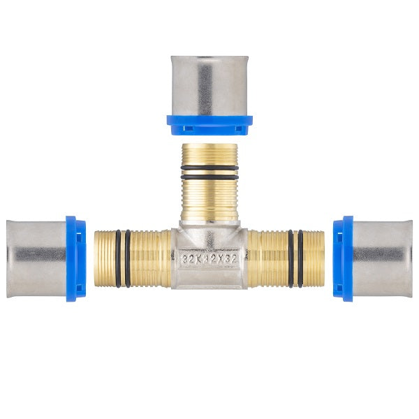 Raccord multicouche à sertir té égal Ø32 décomposé