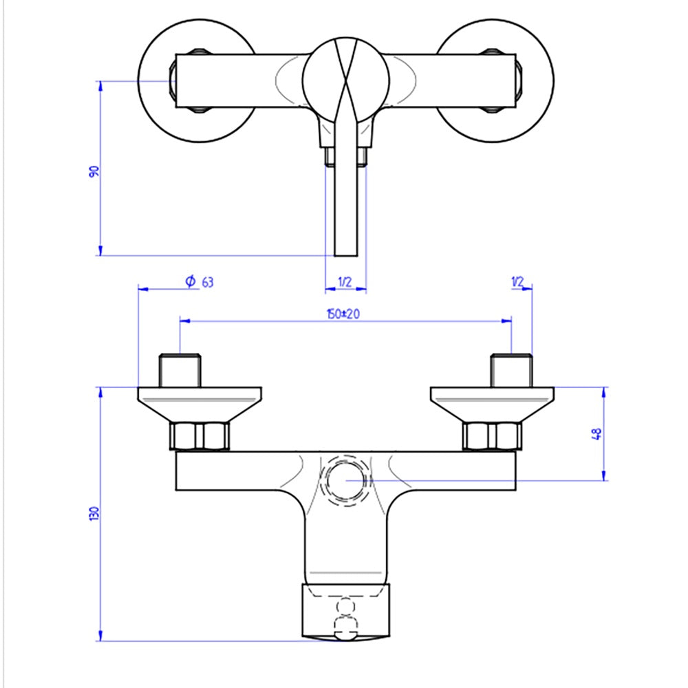 ALTO mitigeur douche NF dimensions