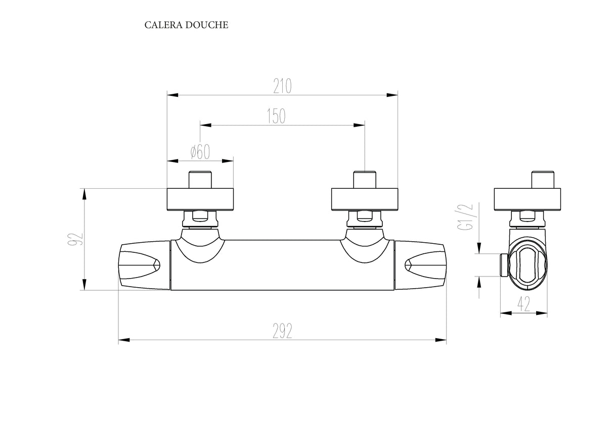 CALERA mélangeur douche dimensions