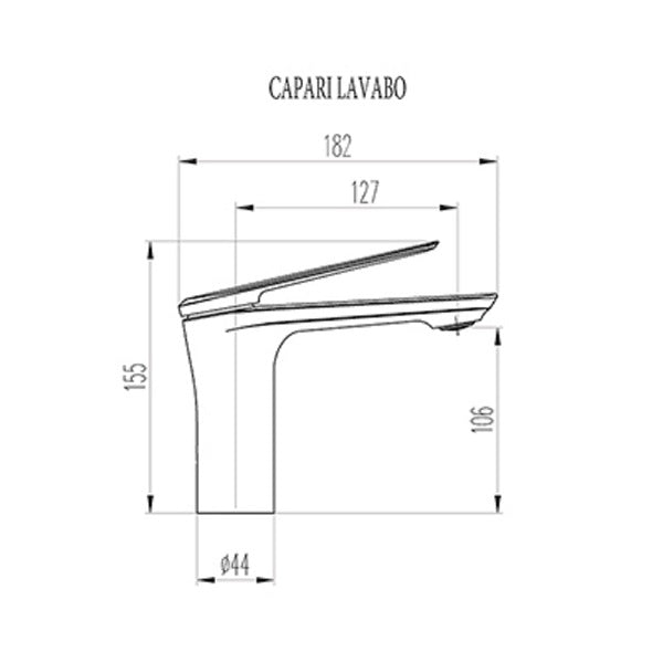 CAPARI mitigeur lavabo dimensions