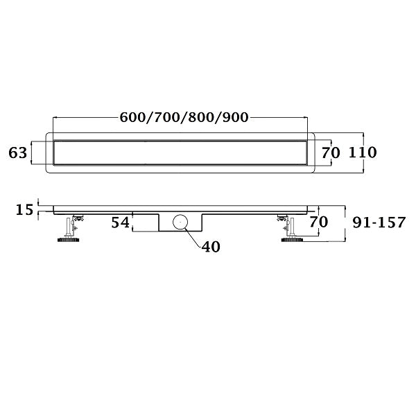 Caniveau de douche Italienne à carreler dimensions