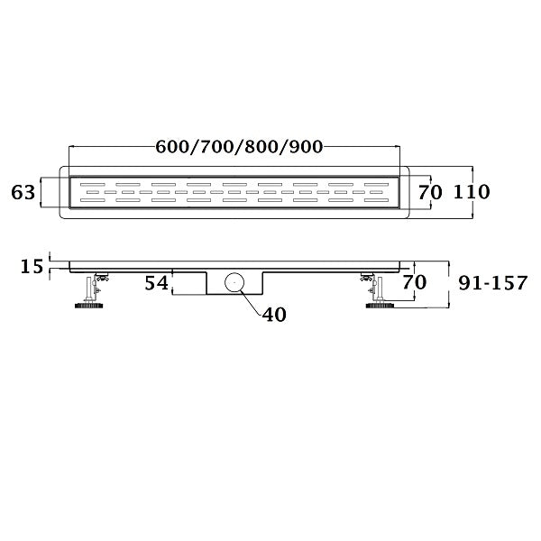 Caniveau de douche Italienne dimensions