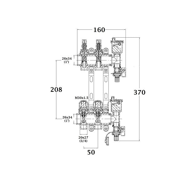 Dimensions collecteur plancher chauffant 2 départs