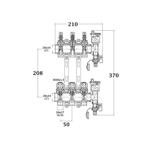 Dimensions collecteur plancher chauffant 3 départs