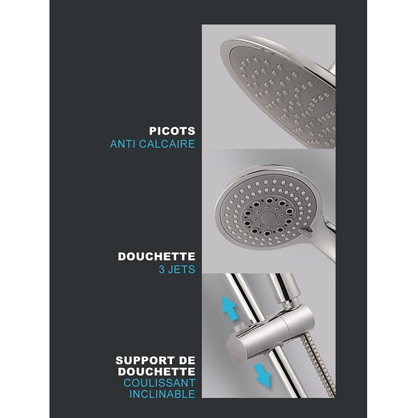 Colonne de douche LENA sans robinetterie schéma douchette