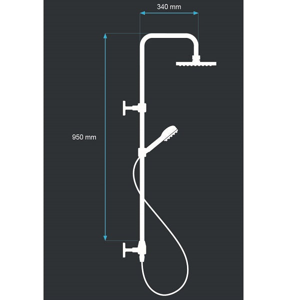 Colonne de douche LENA sans robinetterie dimensions