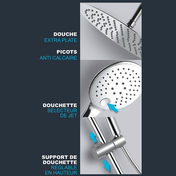 Colonne de douche tête plate PALOMA schéma douchette