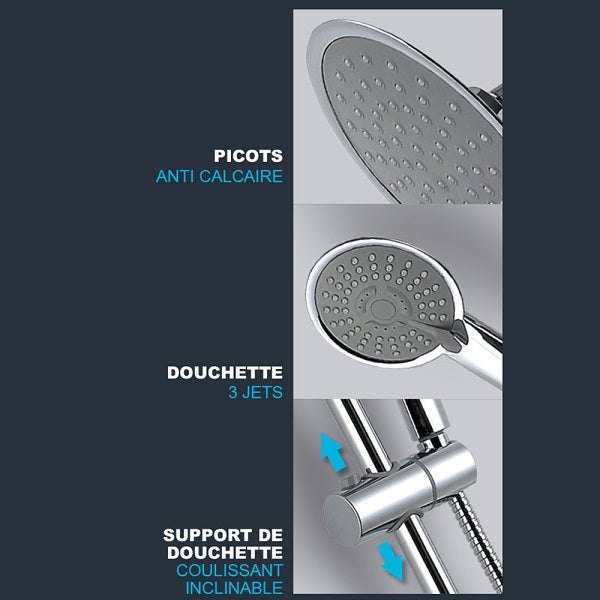 Colonne de douche mitigeur mécanique KARA schéma douchette