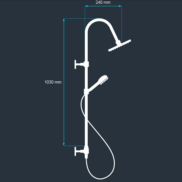 Colonne de douche mitigeur mécanique KARA dimensions