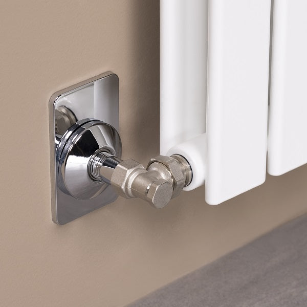 Coude de Réglage installé radiateur blanc