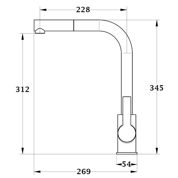 Mitigeur évier à douchette GANGE dimensions