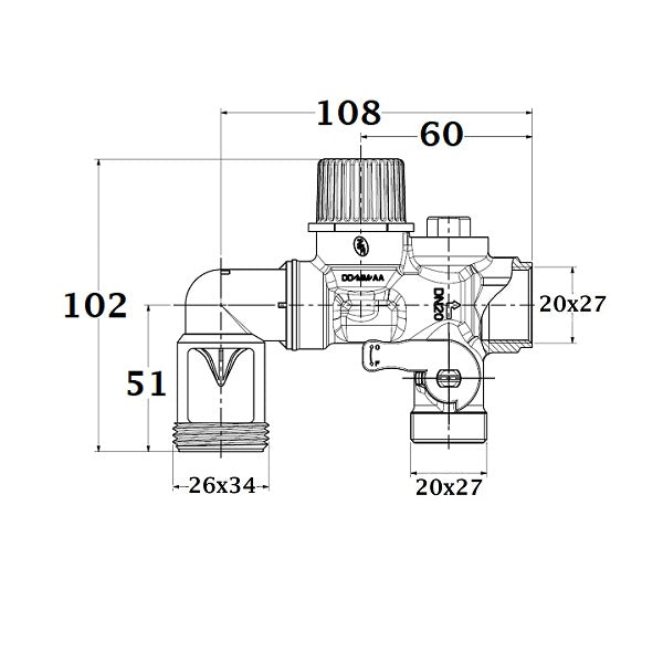 Groupe de Sécurité NF Coudé Anti Calcaire dimensions