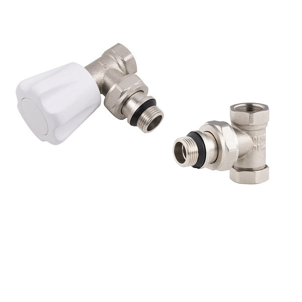 Kit robinet de radiateur manuel + coude de réglage