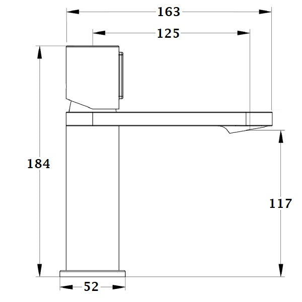 Mitigeur lavabo noir LEMINA dimensions