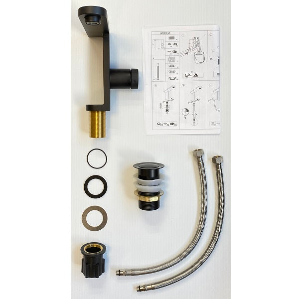 Mitigeur de lavabo noir MERIDA décomposition