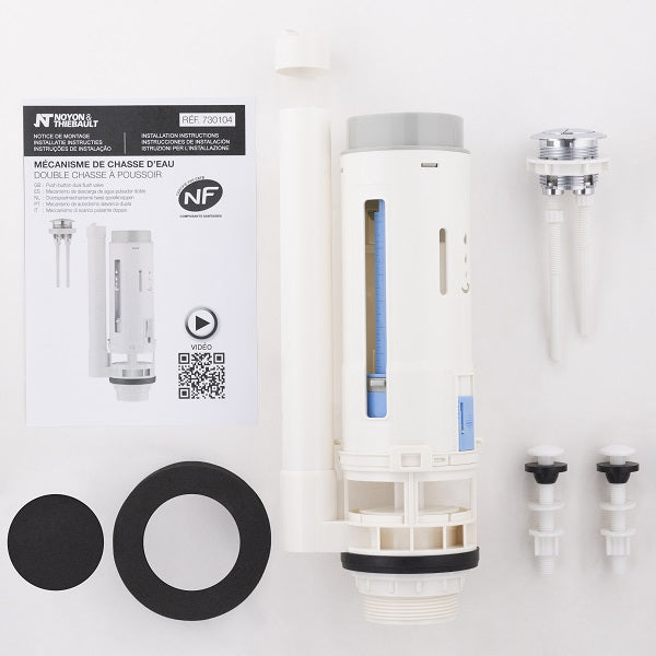 Mécanisme WC NF double poussoir composition
