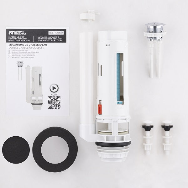 Mécanisme WC 3/6 litres à poussoir composition