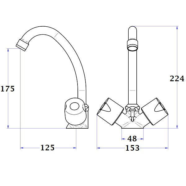 Mélangeur de lavabo NF ANIA dimensions