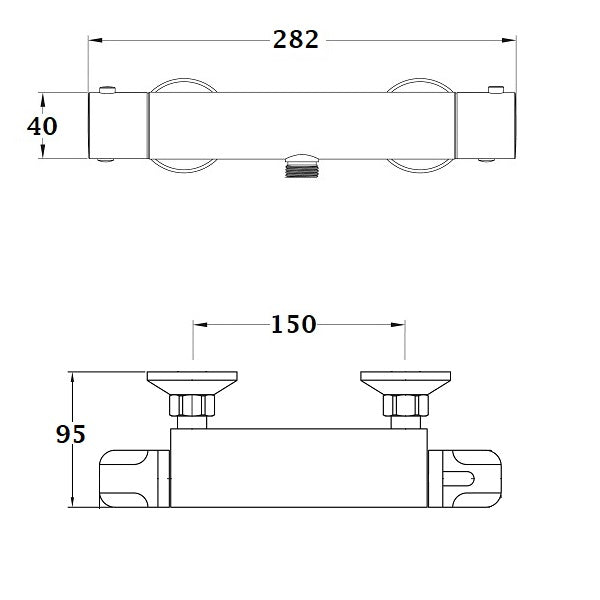 Mitigeur NF Thermostatique Douche NEOTHERM dimensions