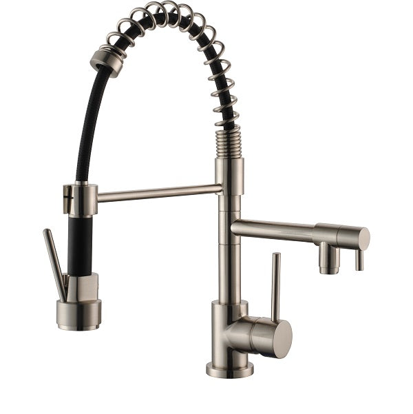 Mitigeur évier chef double sortie OASIS inox brossé