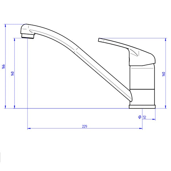 Mitigeur évier NF TILT dimensions
