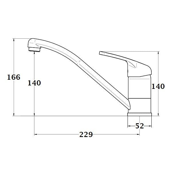 Mitigeur NF évier TILT chromé dimensions