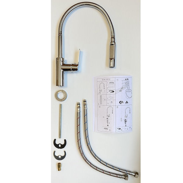 Mitigeur évier haut bec flexible KONCERTO décomposition