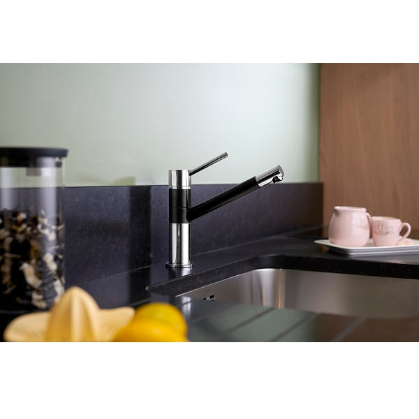 Mitigeur évier chromé / noir LERIDANE ambiance
