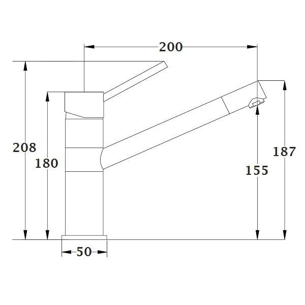 Mitigeur évier chromé / noir LERIDANE dimensions
