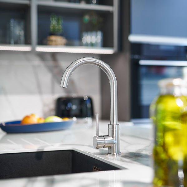 Mitigeur évier haut CORDOBA inox brossé ambiance