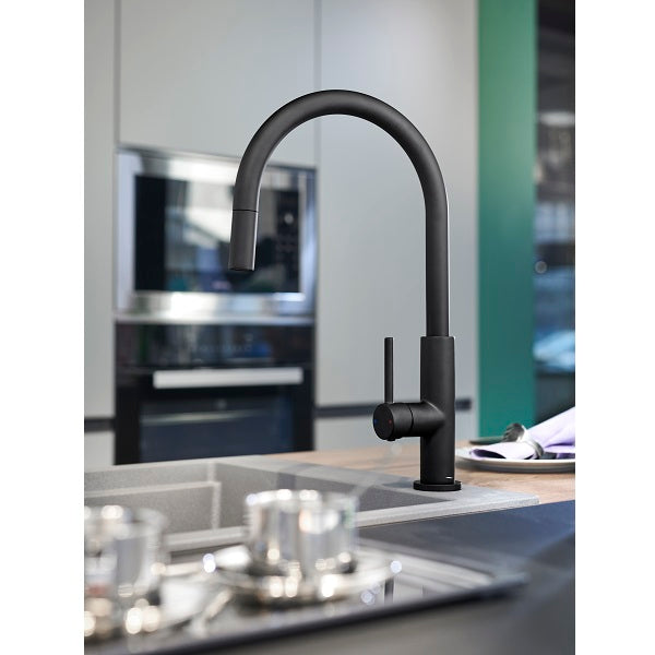 Mitigeur évier haut ILHEA noir mat ambiance