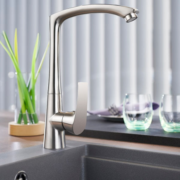 Mitigeur d’évier haut NATAM inox brossé ambiance