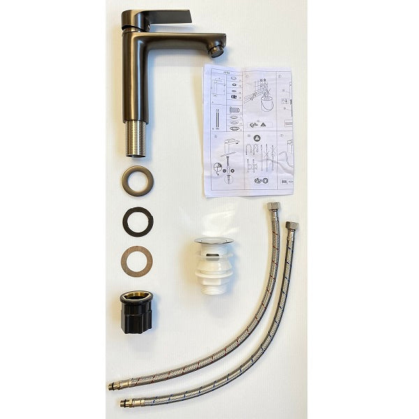 Mitigeur lavabo gris métal NYTIA décomposition