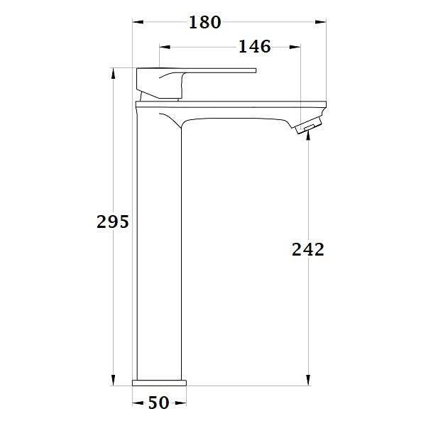 Mitigeur haut pour vasque à poser NYTIA dimensions