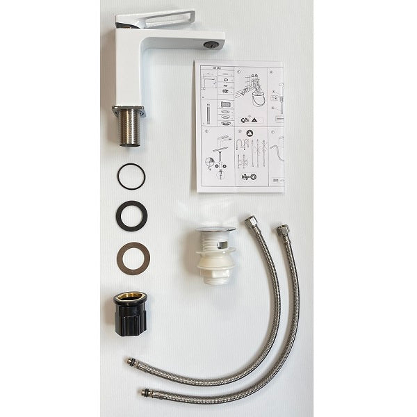 Mitigeur de Lavabo Chromé / Blanc ORIAN décomposition