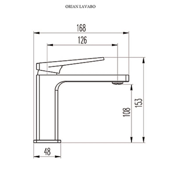 Mitigeur de Lavabo Chromé / Blanc ORIAN dimensions