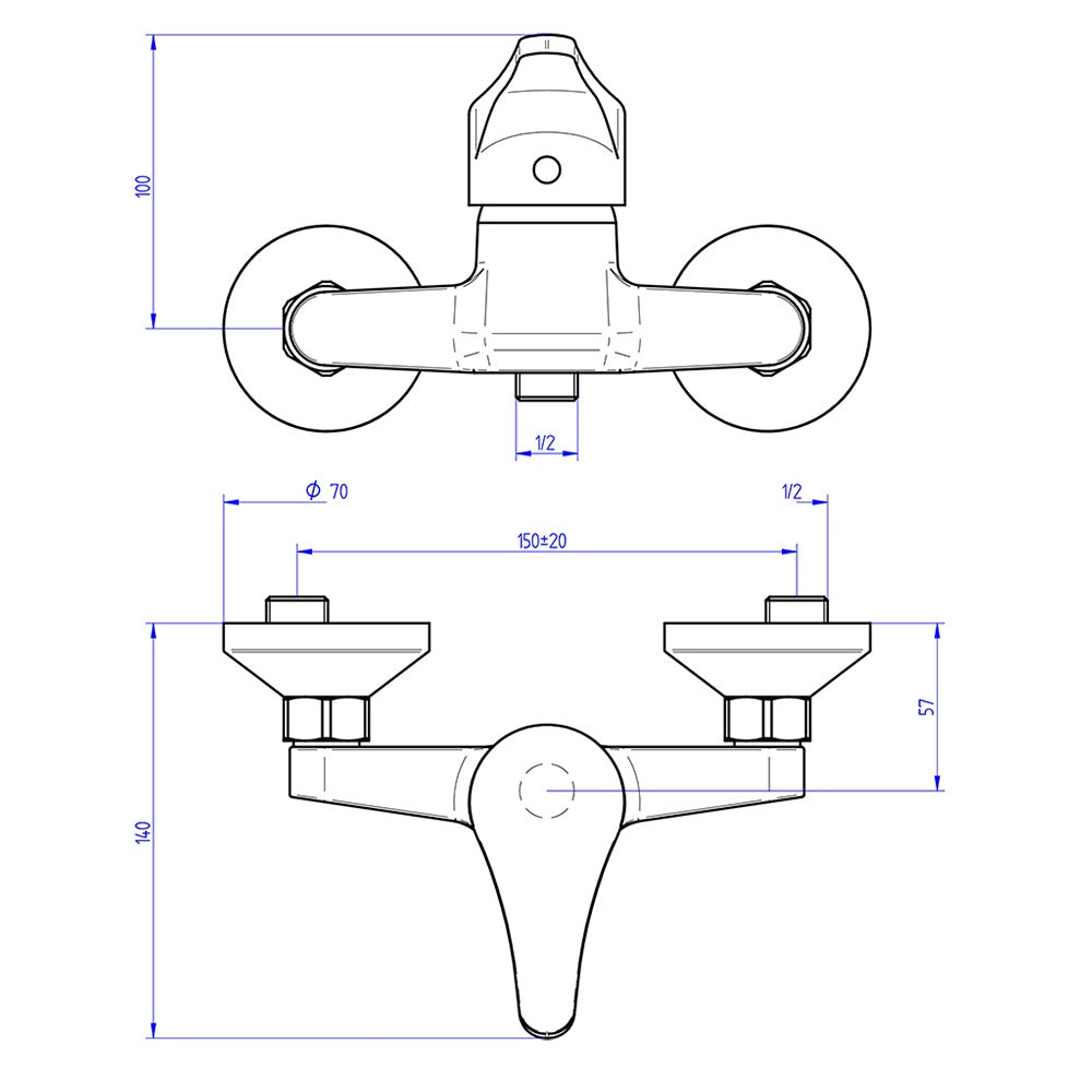 POLA mitigeur douche dimensions