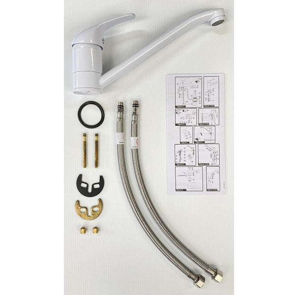 Mitigeur évier POLA blanc décomposition