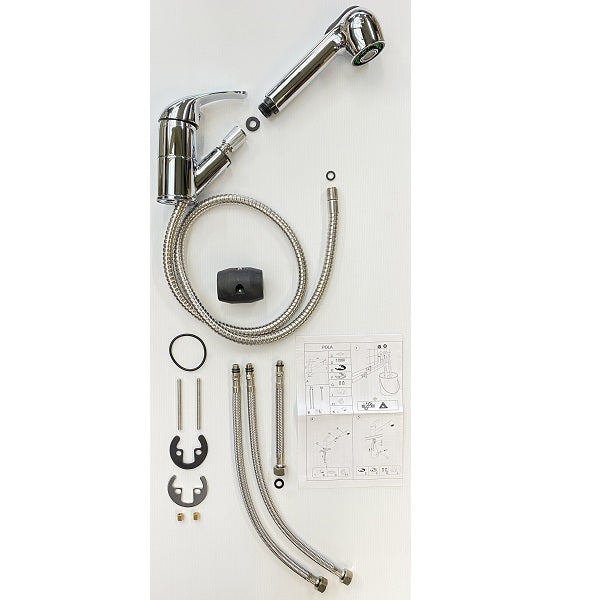 Mitigeur évier à douchette POLA chromé décomposition