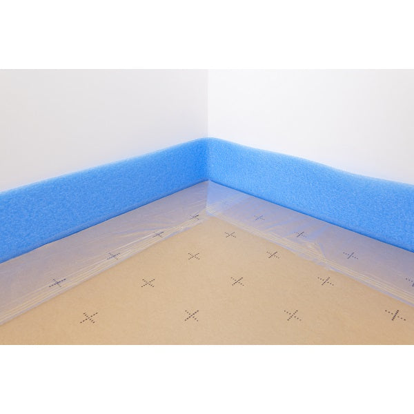 Dalle lisse pour plancher chauffant et bande périphérique posée