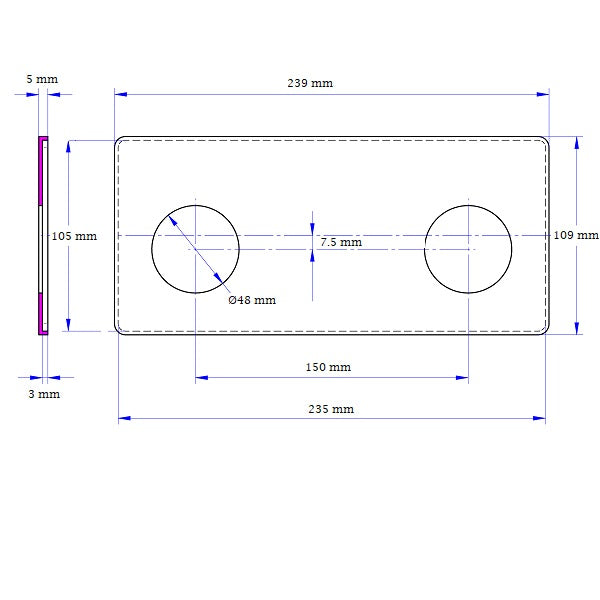 Plaque de finition chromée pour raccordement douche dimensions