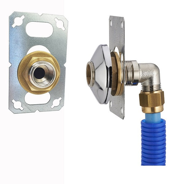 Platine sortie de cloison simple PER à compression