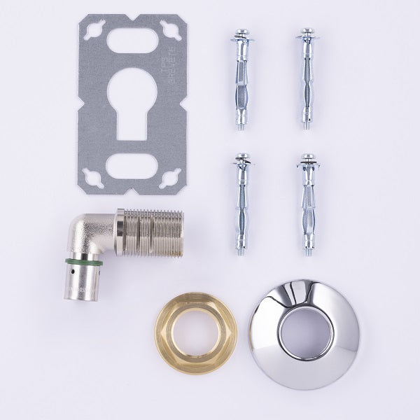 Platine sortie de cloison simple PER à sertir composition