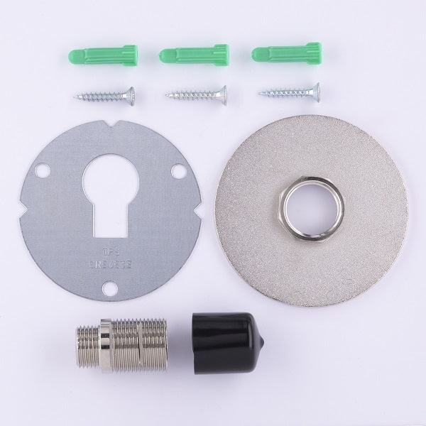 Platine Robinet de Jardin Laiton Nickelé composition