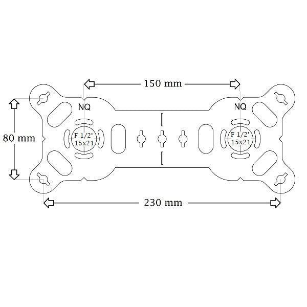 Platine Sécable Double PER à Glissement dimensions