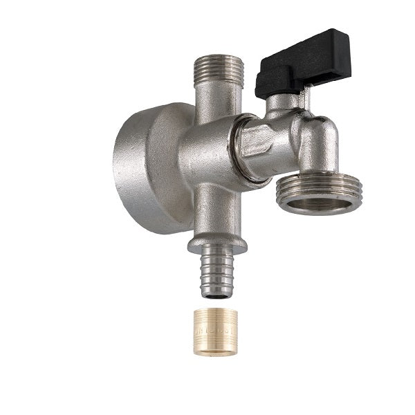 Applique murale avec piquage et robinet 1/4 de tour