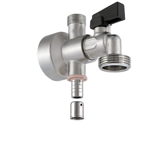 Applique murale avec piquage et robinet 1/4 de tour